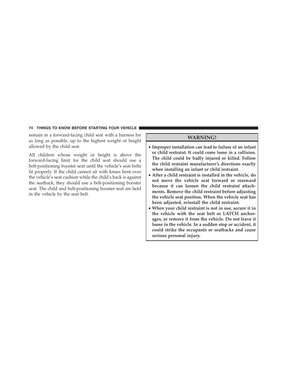 Dodge 2015 Challenger - Owner Manual User Manual | Page 76 / 618