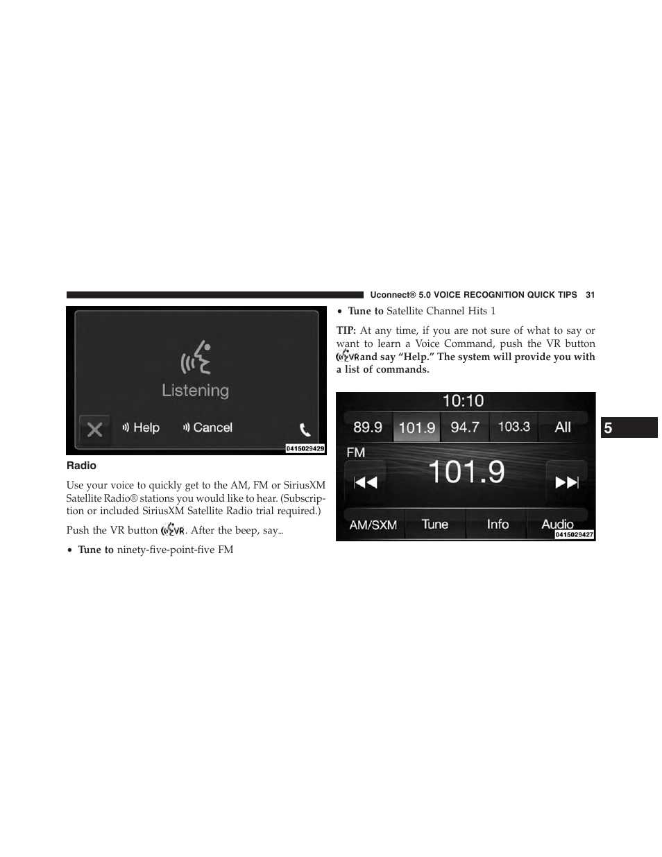 Radio | Dodge 2015 Durango - Uconnect 5.0 Manual User Manual | Page 32 / 51