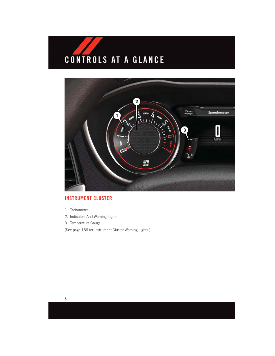 Instrument cluster | Dodge 2015 Challenger - User Guide User Manual | Page 10 / 236