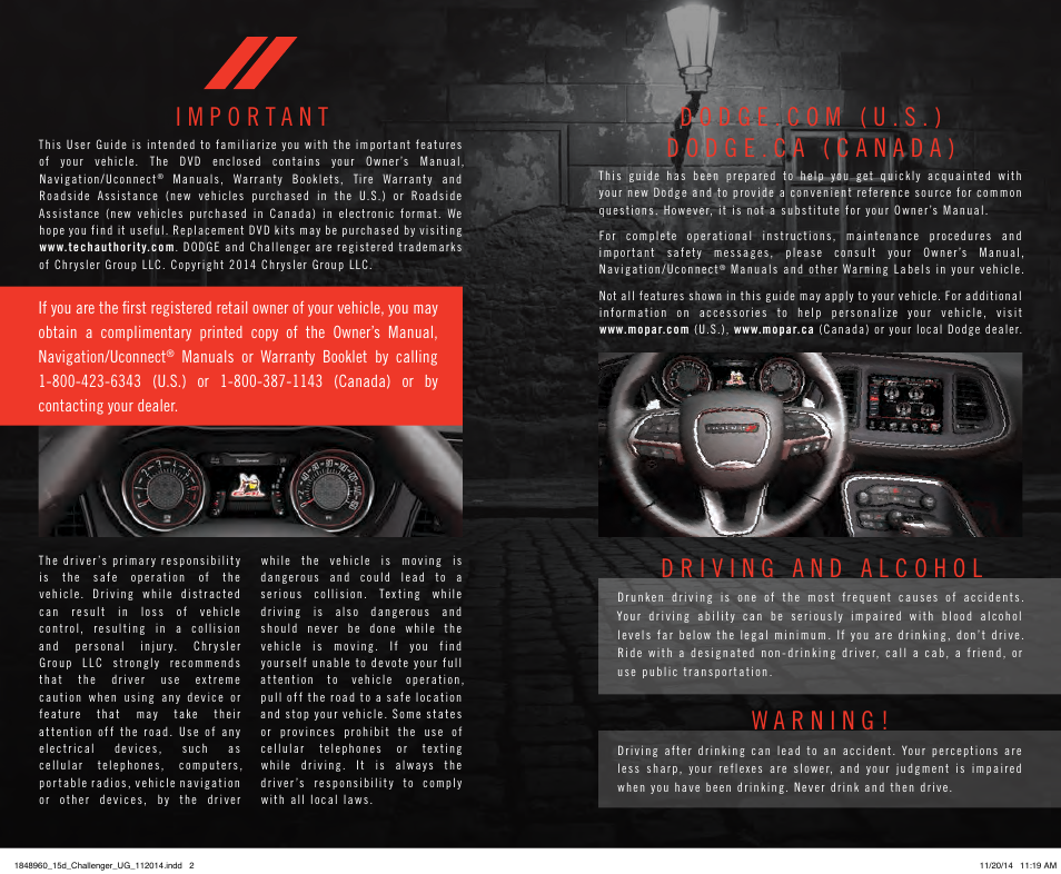 Dodge 2015 Challenger - User Guide User Manual | Page 2 / 236