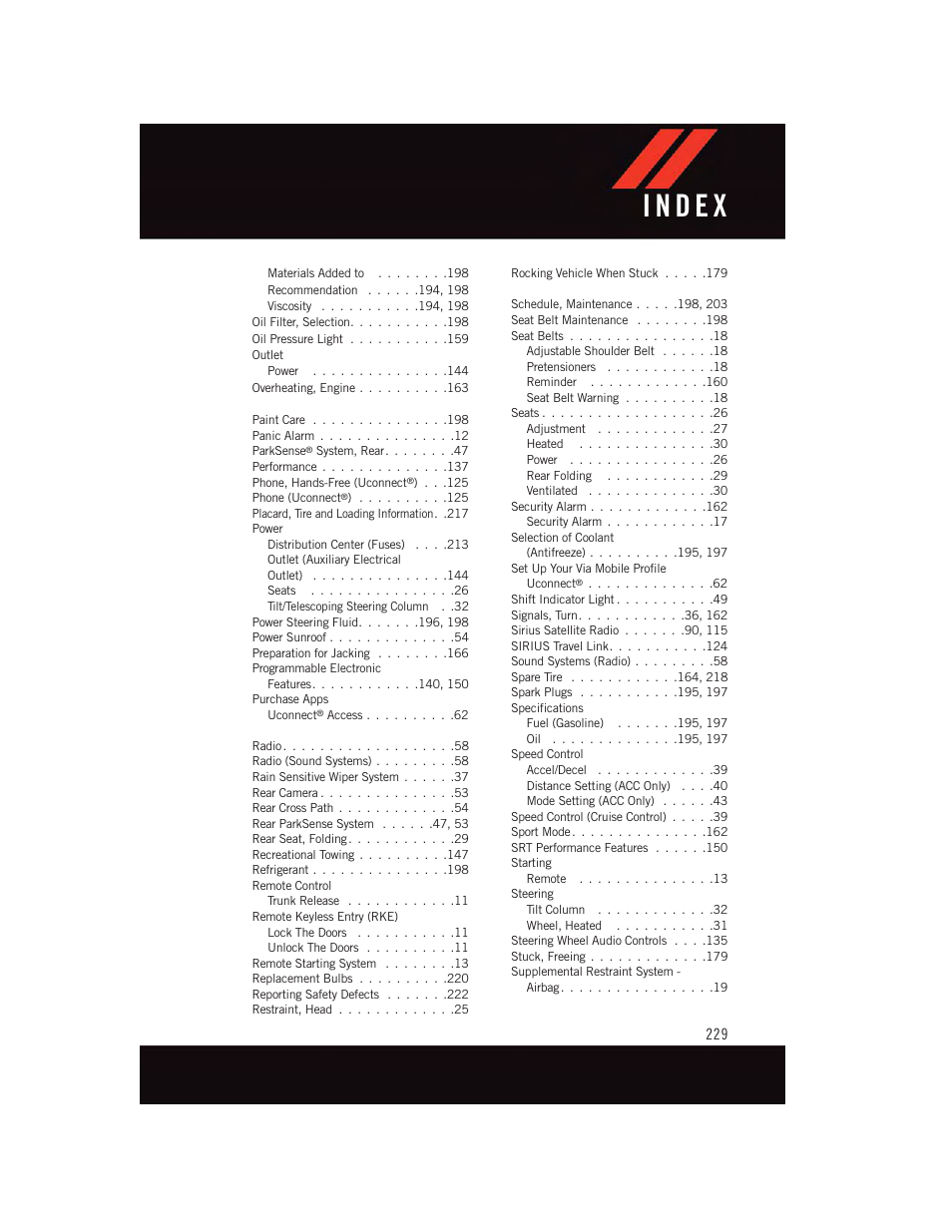 Dodge 2015 Challenger - User Guide User Manual | Page 231 / 236