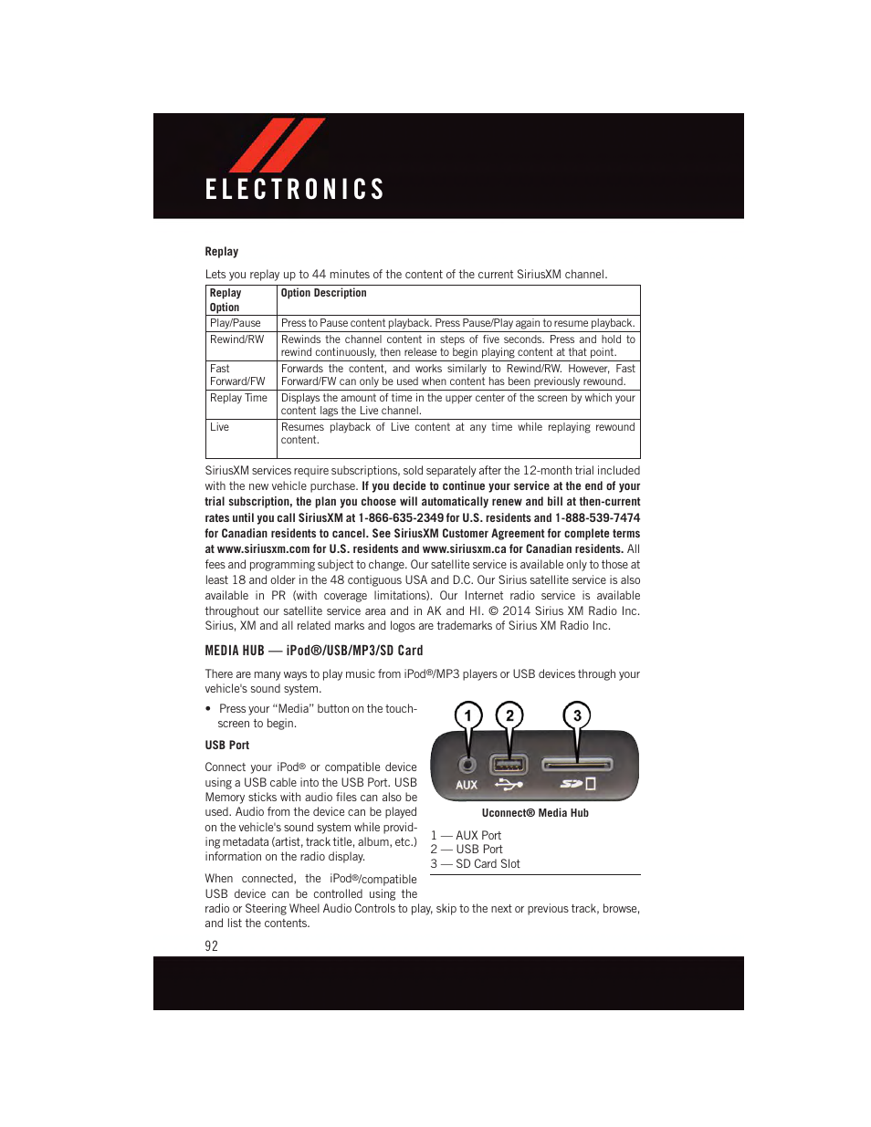 Media hub — ipod®/usb/mp3/sd card | Dodge 2015 Challenger - User Guide User Manual | Page 94 / 236