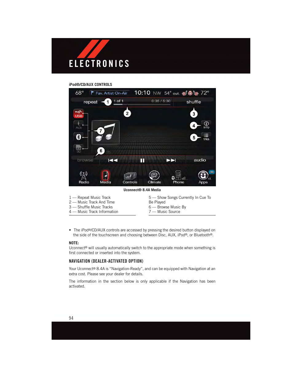 Navigation (dealer-activated option) | Dodge 2015 Challenger - User Guide User Manual | Page 96 / 236