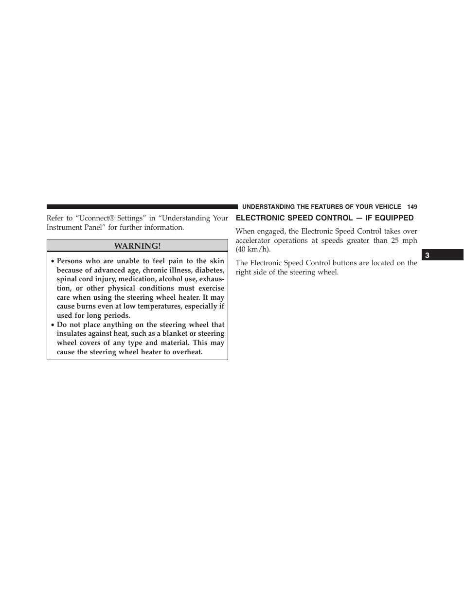 Electronic speed control — if equipped, Electronic speed control, If equipped | Dodge 2015 Challenger-SRT - Owner Manual User Manual | Page 151 / 579