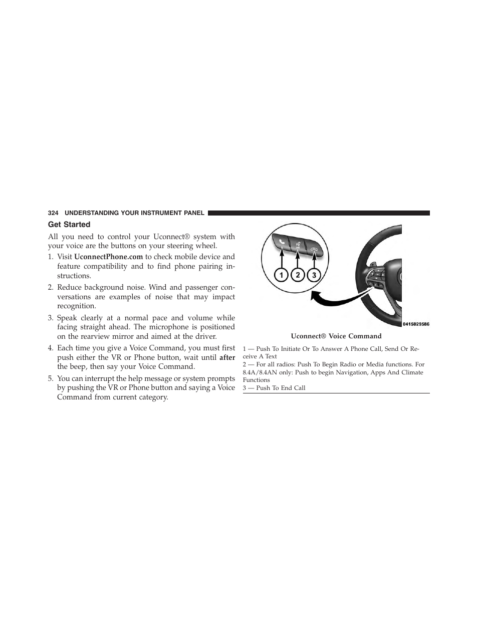 Get started | Dodge 2015 Challenger-SRT - Owner Manual User Manual | Page 326 / 579