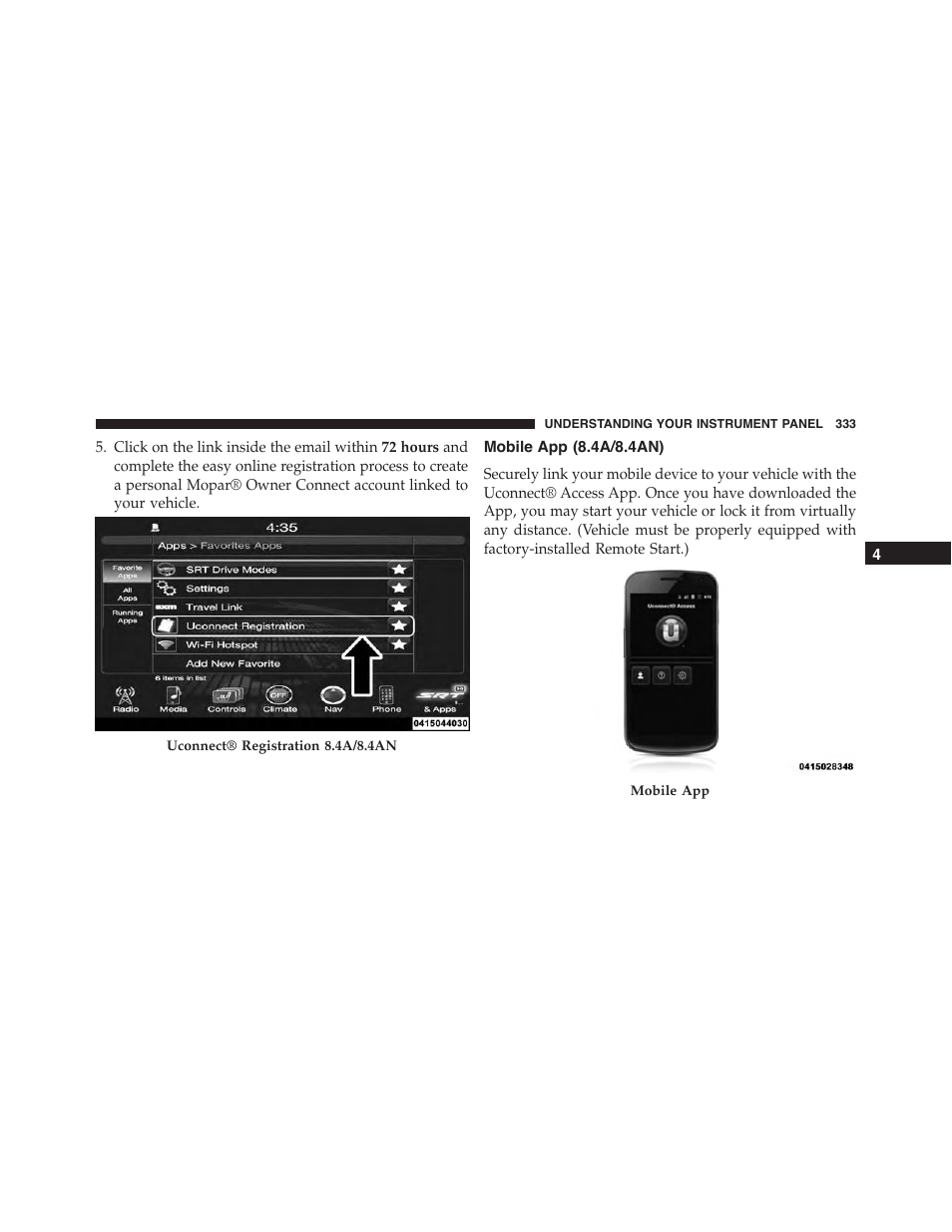 Mobile app (8.4a/8.4an) | Dodge 2015 Challenger-SRT - Owner Manual User Manual | Page 335 / 579