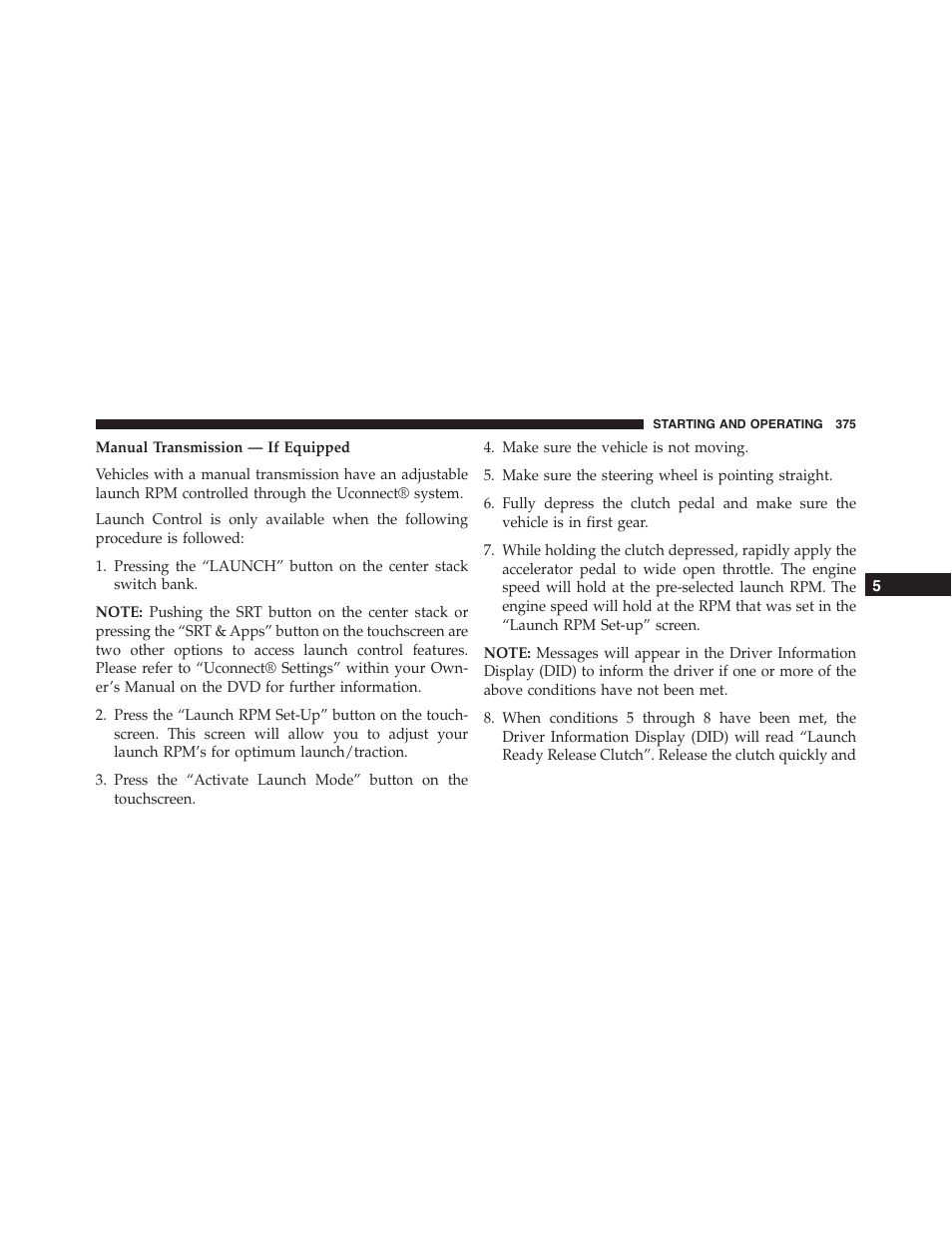 Dodge 2015 Challenger-SRT - Owner Manual User Manual | Page 377 / 579
