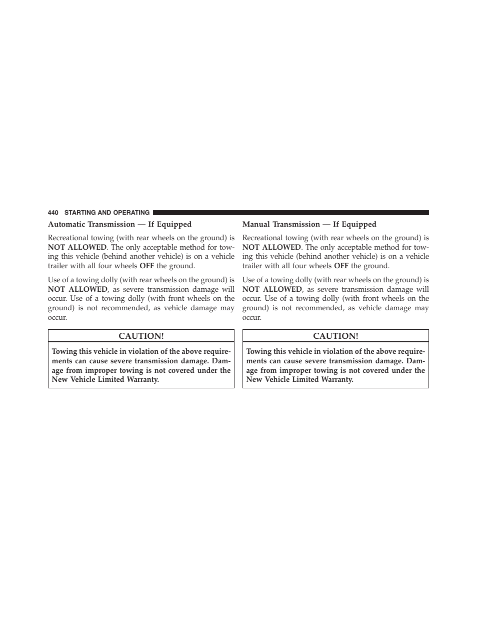 Automatic transmission — if equipped, Manual transmission — if equipped | Dodge 2015 Challenger-SRT - Owner Manual User Manual | Page 442 / 579