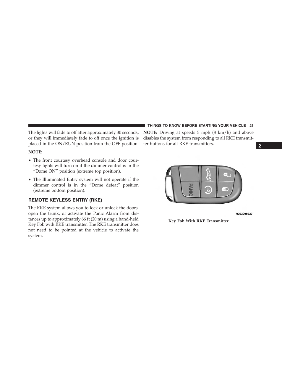 Remote keyless entry (rke) | Dodge 2015 Charger - Owner Manual User Manual | Page 23 / 638