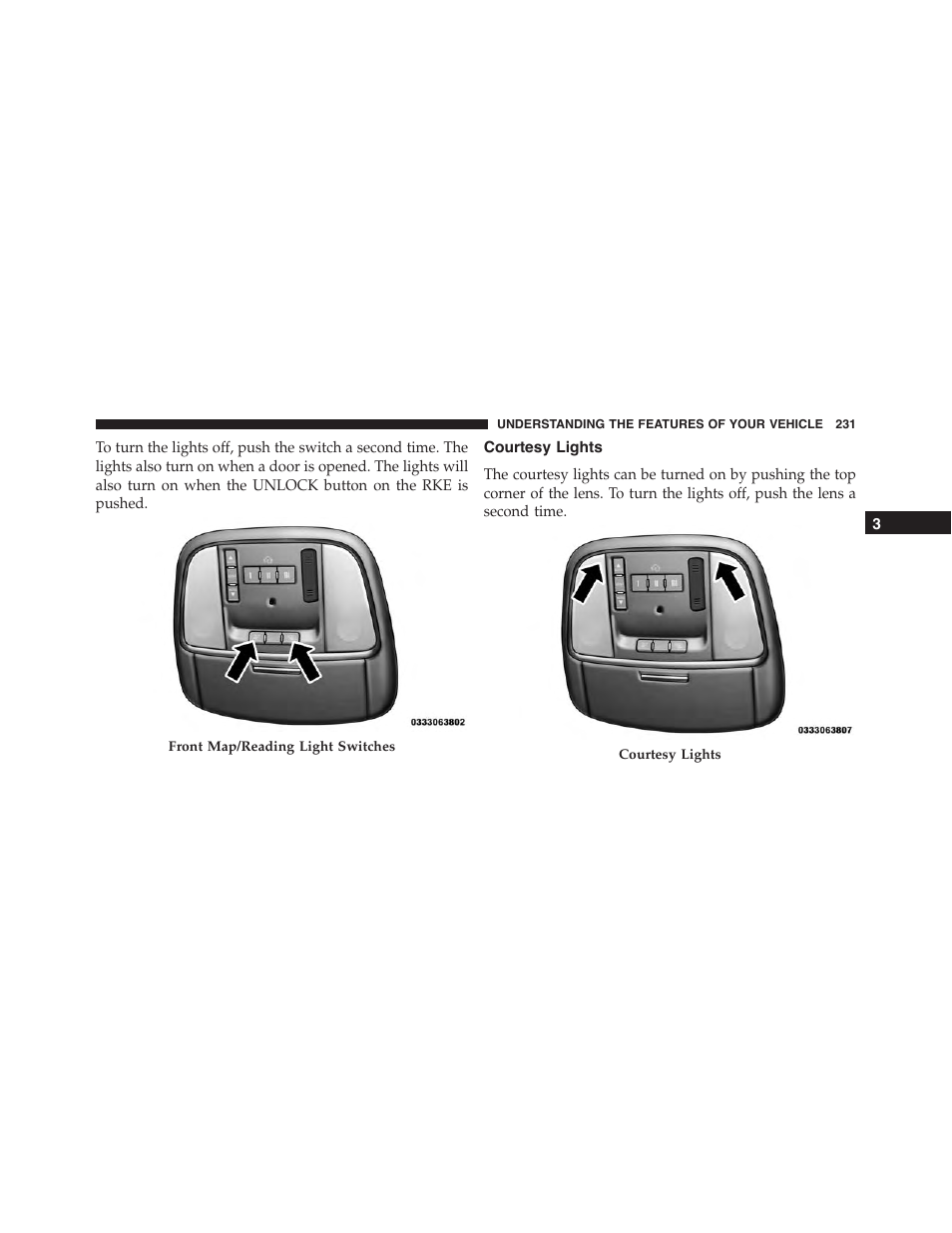 Courtesy lights | Dodge 2015 Charger - Owner Manual User Manual | Page 233 / 638