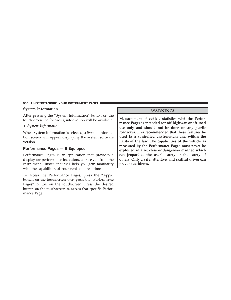 System information | Dodge 2015 Charger - Owner Manual User Manual | Page 332 / 638