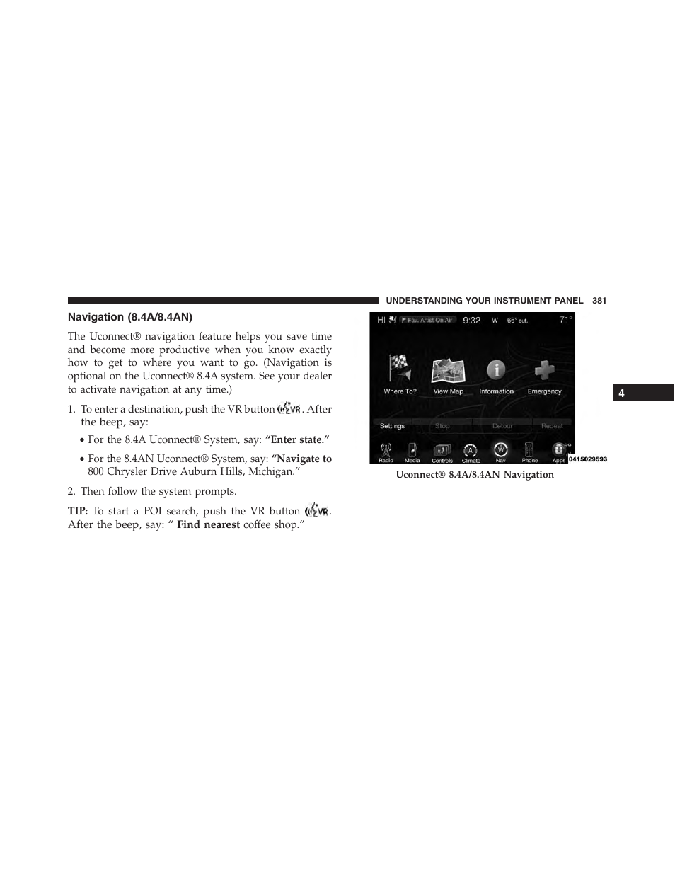 Navigation (8.4a/8.4an) | Dodge 2015 Charger - Owner Manual User Manual | Page 383 / 638