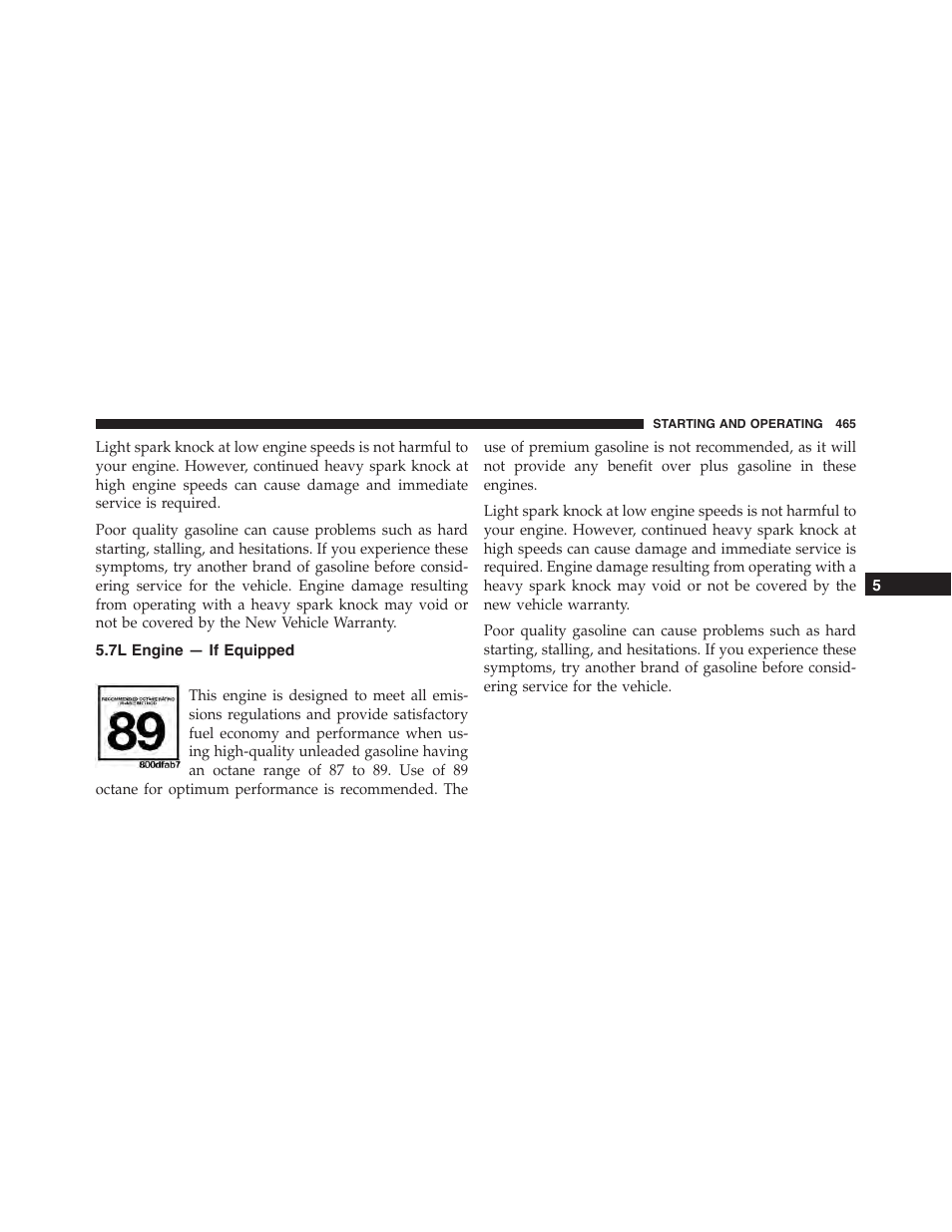 7l engine — if equipped | Dodge 2015 Charger - Owner Manual User Manual | Page 467 / 638
