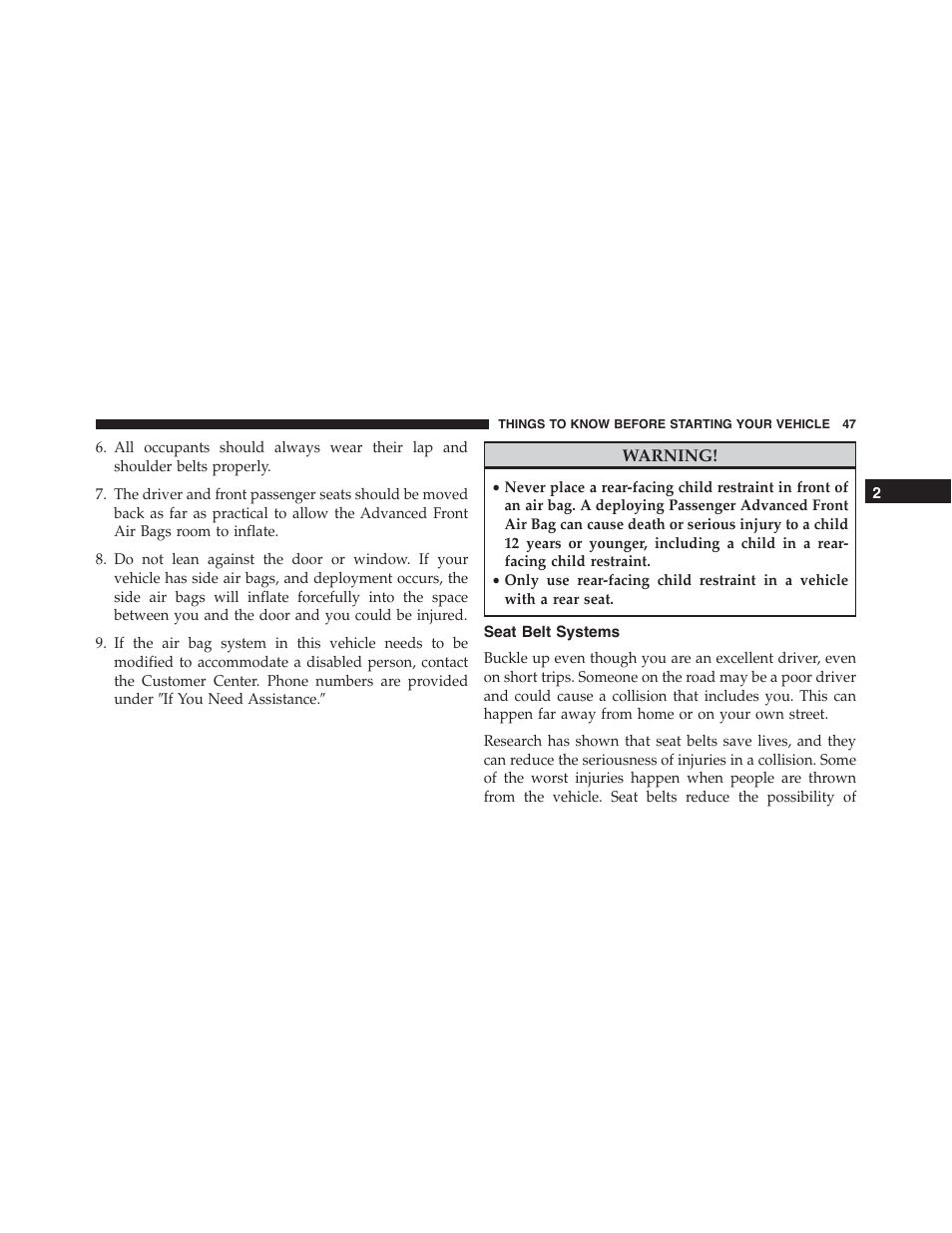 Seat belt systems | Dodge 2015 Charger - Owner Manual User Manual | Page 49 / 638