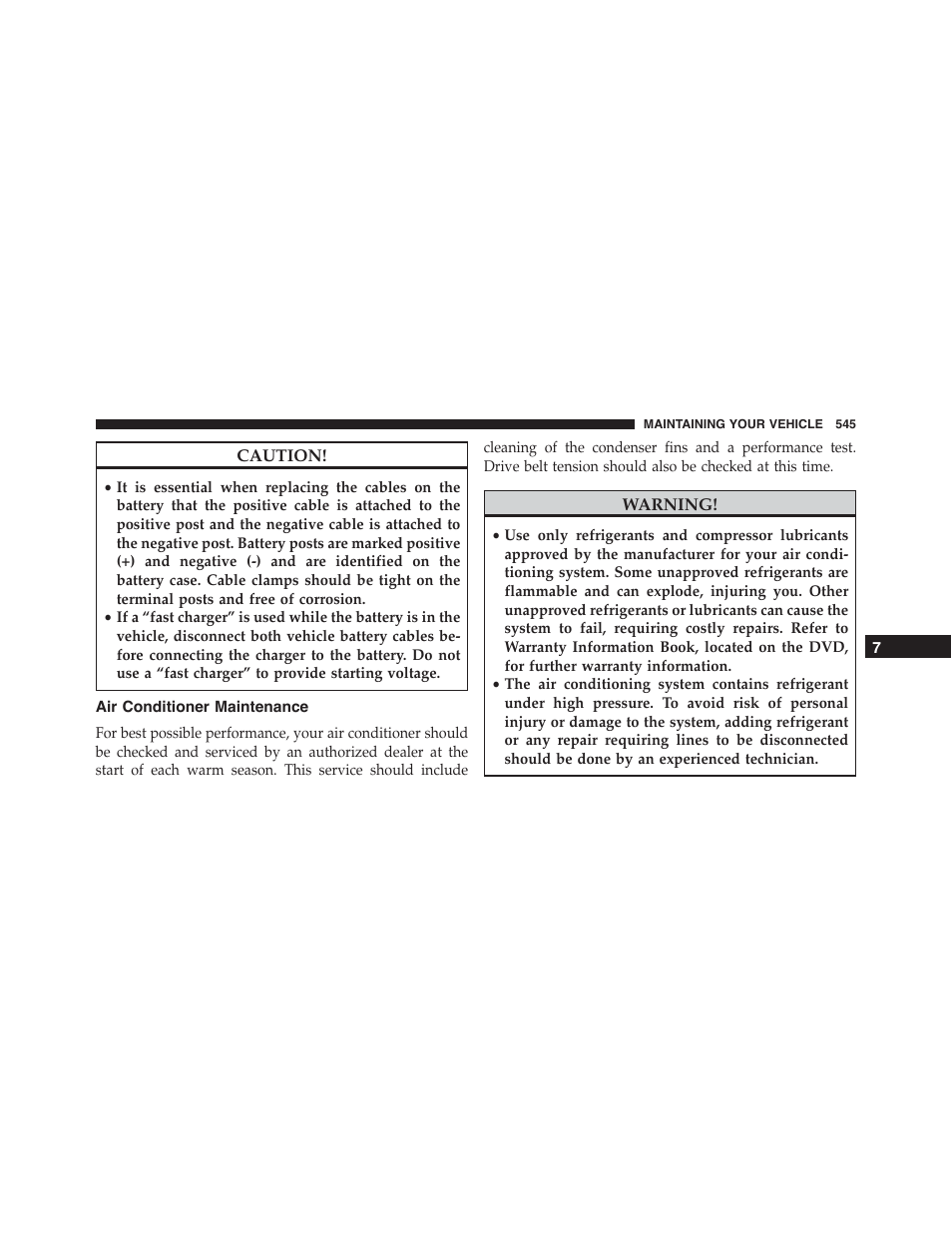 Air conditioner maintenance | Dodge 2015 Charger - Owner Manual User Manual | Page 547 / 638