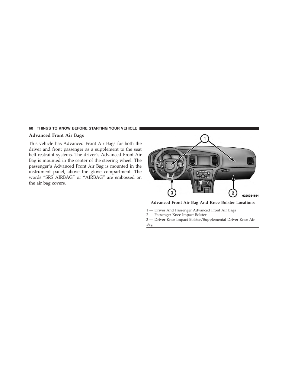 Advanced front air bags | Dodge 2015 Charger - Owner Manual User Manual | Page 62 / 638