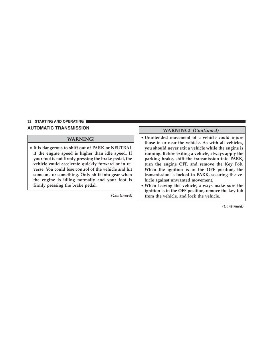 Automatic transmission | Dodge 2015 Charger - Police Supplement User Manual | Page 34 / 79