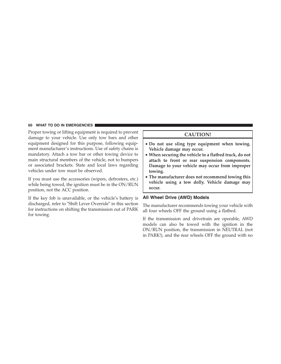 All wheel drive (awd) models | Dodge 2015 Charger - Police Supplement User Manual | Page 62 / 79