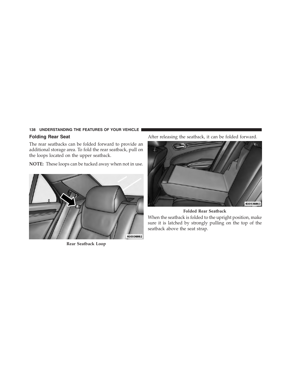 Folding rear seat | Dodge 2015 Charger-SRT - Owner Manual User Manual | Page 140 / 595