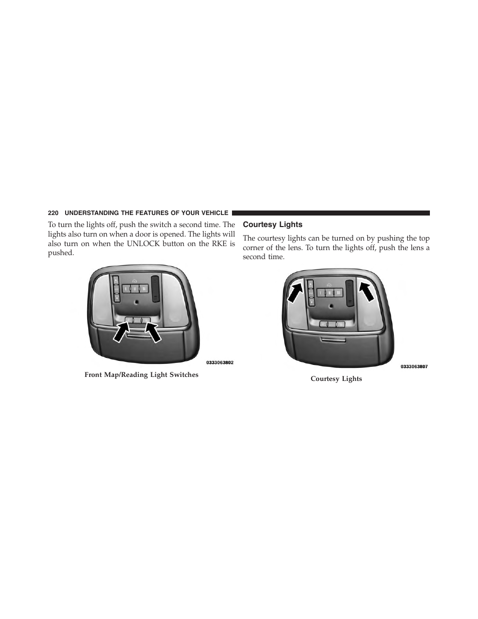 Courtesy lights | Dodge 2015 Charger-SRT - Owner Manual User Manual | Page 222 / 595