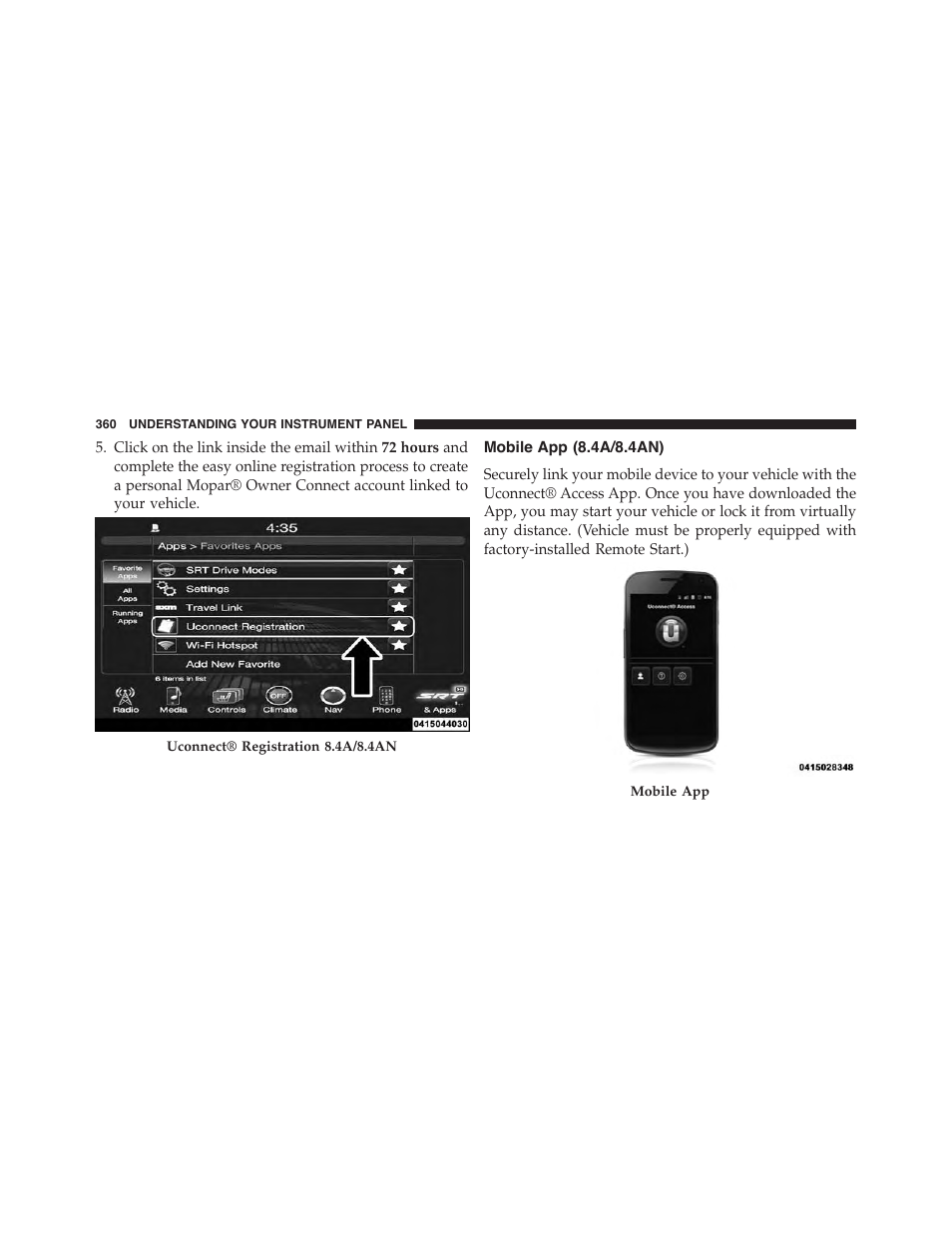 Mobile app (8.4a/8.4an) | Dodge 2015 Charger-SRT - Owner Manual User Manual | Page 362 / 595