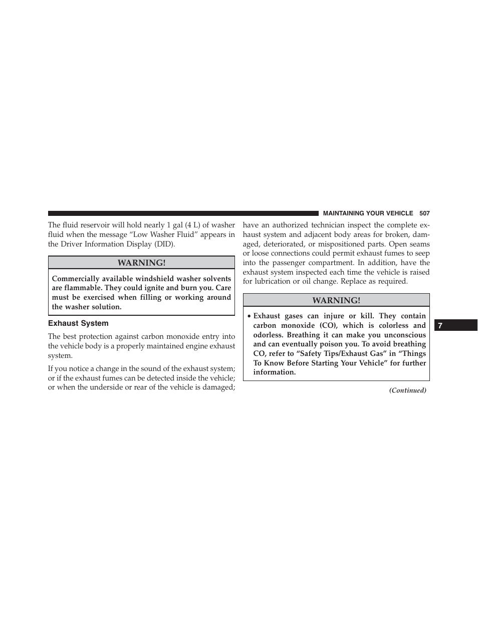 Exhaust system | Dodge 2015 Charger-SRT - Owner Manual User Manual | Page 509 / 595