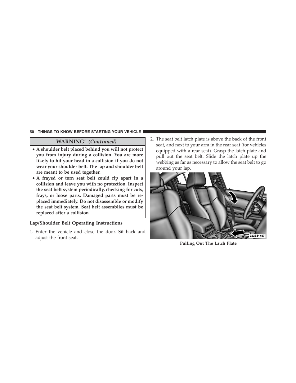 Lap/shoulder belt operating instructions | Dodge 2015 Charger-SRT - Owner Manual User Manual | Page 52 / 595