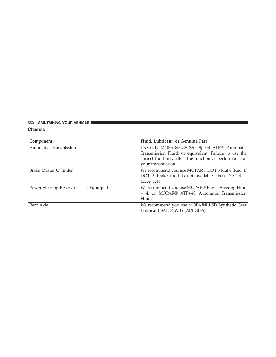 Chassis | Dodge 2015 Charger-SRT - Owner Manual User Manual | Page 552 / 595