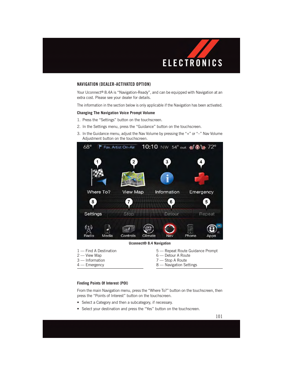 Navigation (dealer-activated option) | Dodge 2015 Charger-SRT - User Guide User Manual | Page 103 / 244