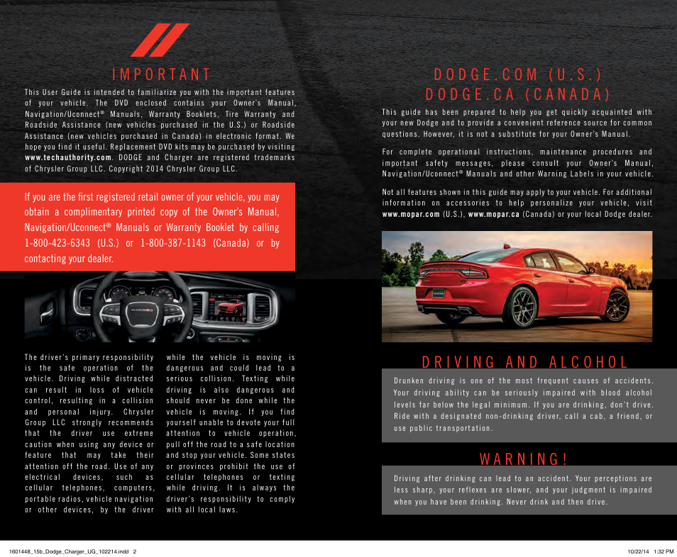 Dodge 2015 Charger-SRT - User Guide User Manual | Page 2 / 244