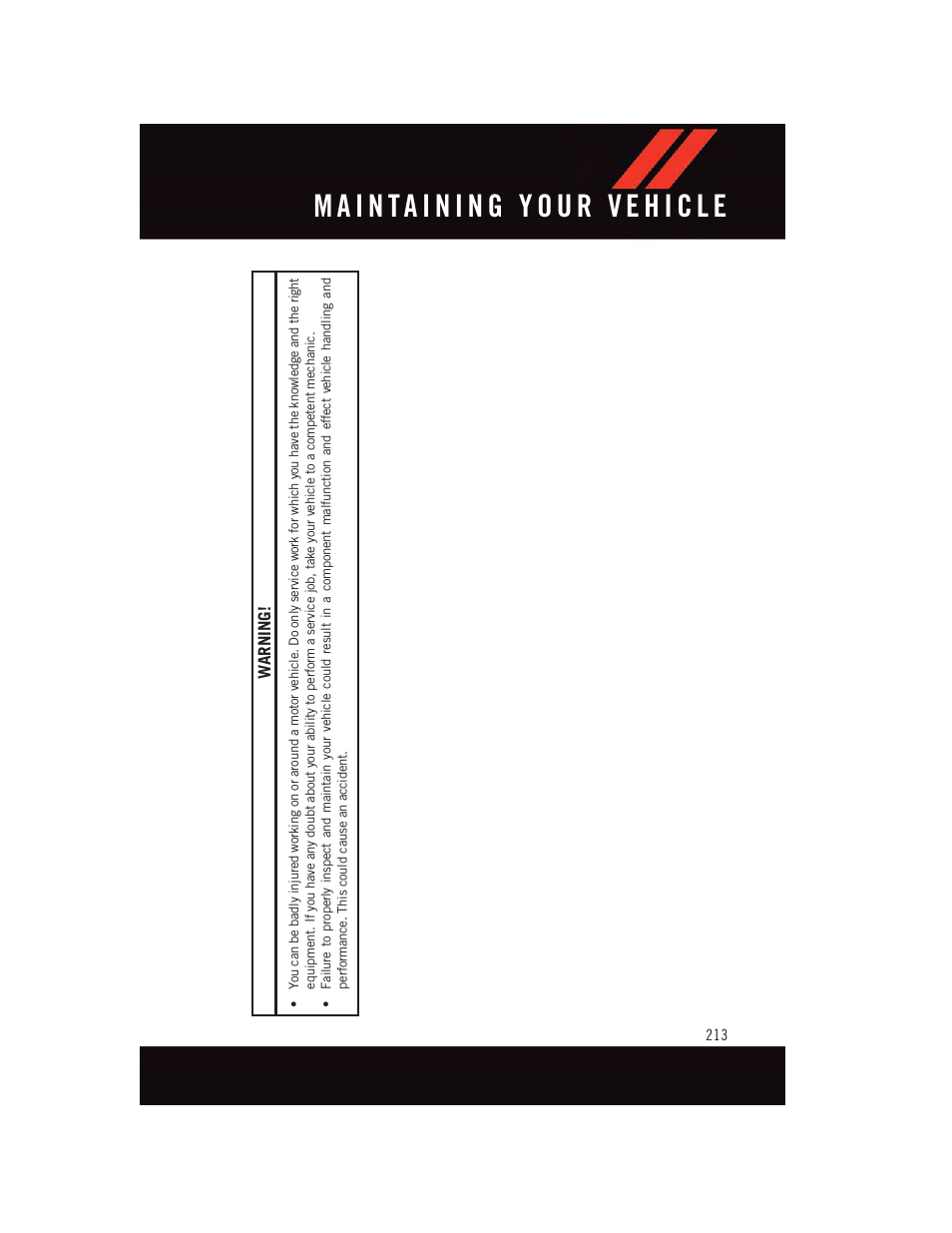 Warning | Dodge 2015 Charger-SRT - User Guide User Manual | Page 215 / 244