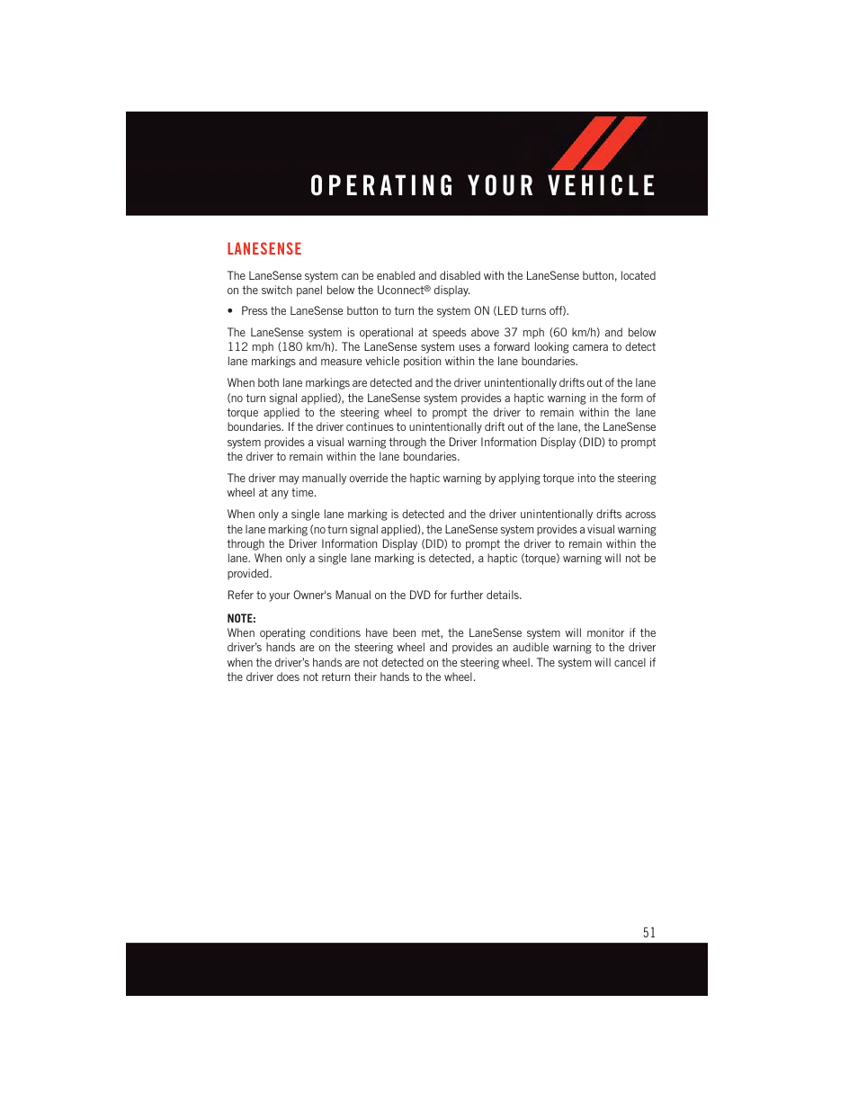 Lanesense | Dodge 2015 Charger-SRT - User Guide User Manual | Page 53 / 244