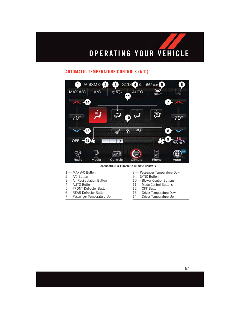 Automatic temperature controls (atc), Automatic temperature controls, Atc) | Dodge 2015 Charger-SRT - User Guide User Manual | Page 59 / 244