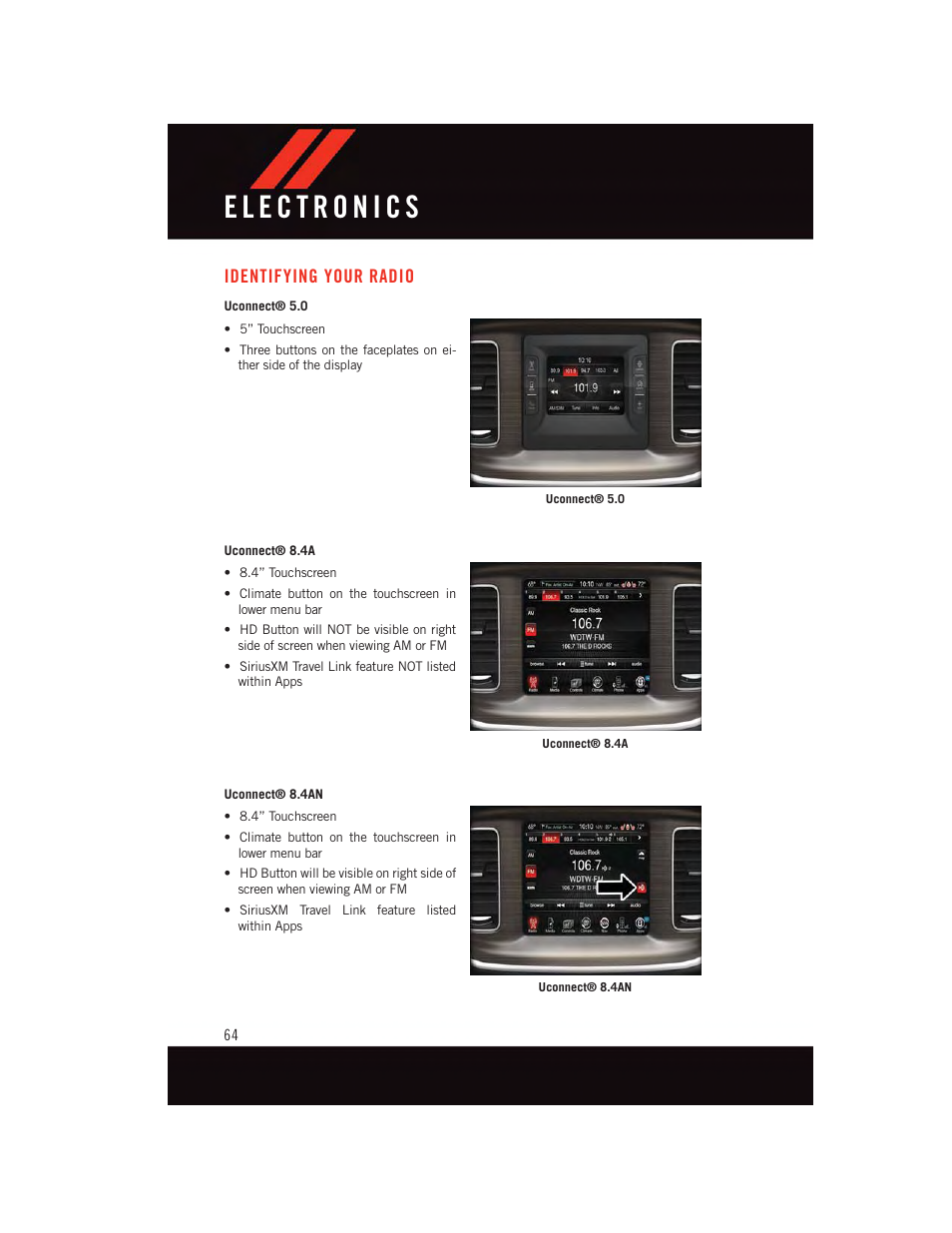 Identifying your radio | Dodge 2015 Charger-SRT - User Guide User Manual | Page 66 / 244