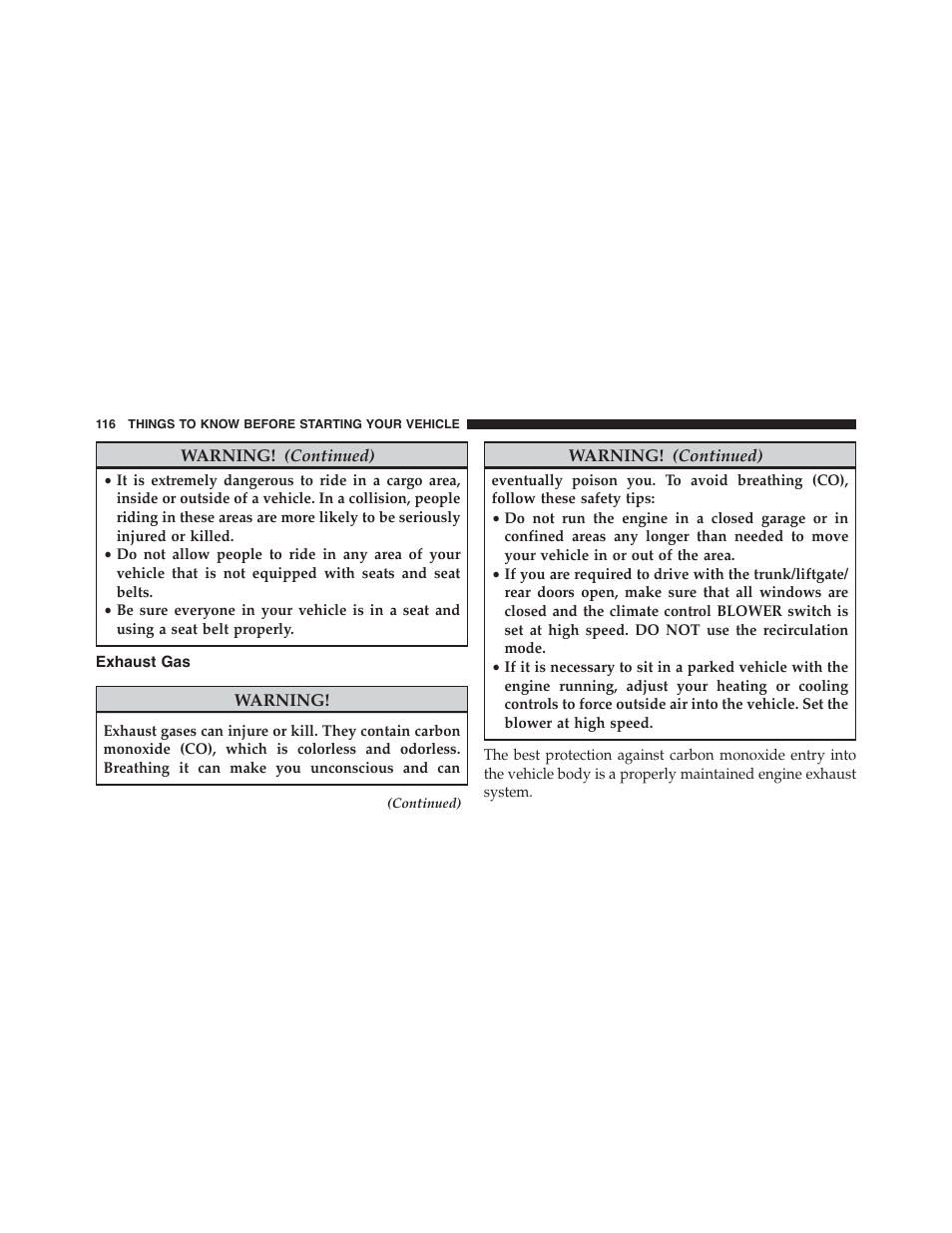 Exhaust gas | Dodge 2015 Dart - Owner Manual User Manual | Page 118 / 675