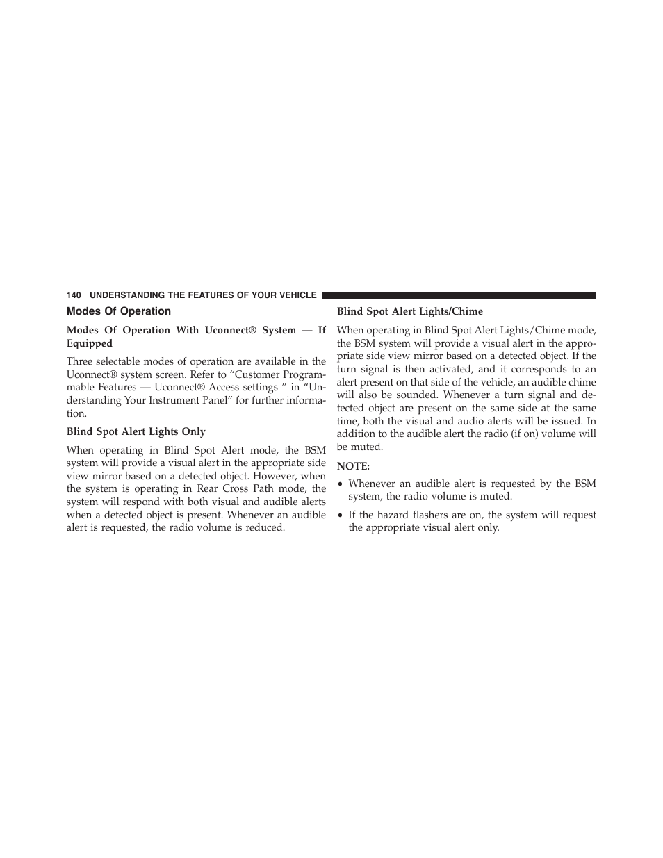 Modes of operation | Dodge 2015 Dart - Owner Manual User Manual | Page 142 / 675
