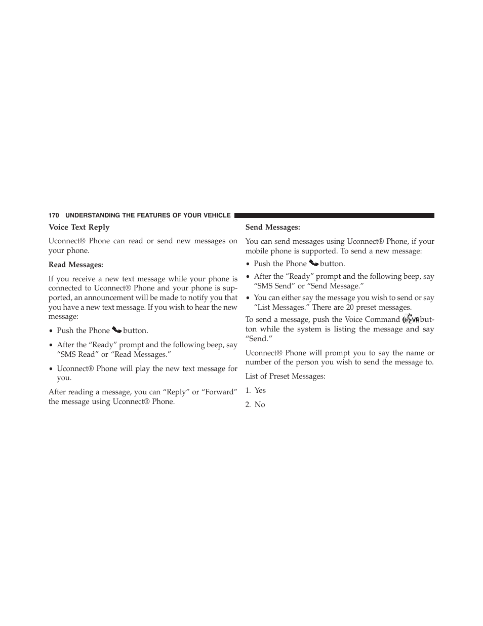 Voice text reply | Dodge 2015 Dart - Owner Manual User Manual | Page 172 / 675