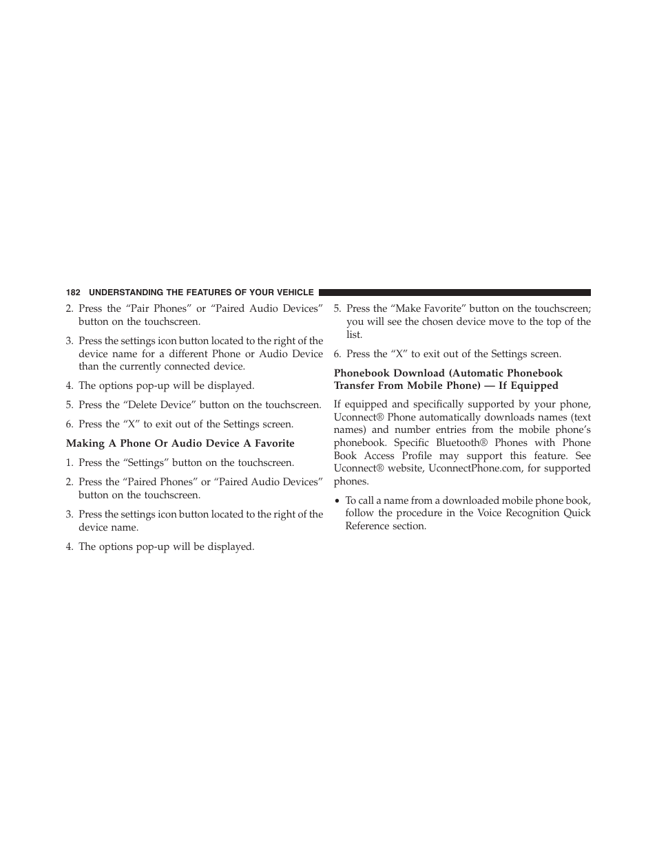 Making a phone or audio device a favorite | Dodge 2015 Dart - Owner Manual User Manual | Page 184 / 675