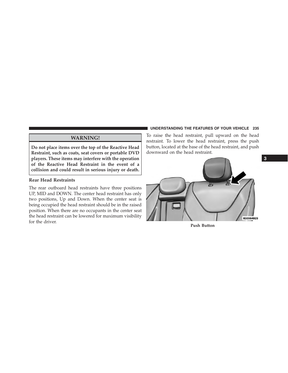 Rear head restraints | Dodge 2015 Dart - Owner Manual User Manual | Page 237 / 675