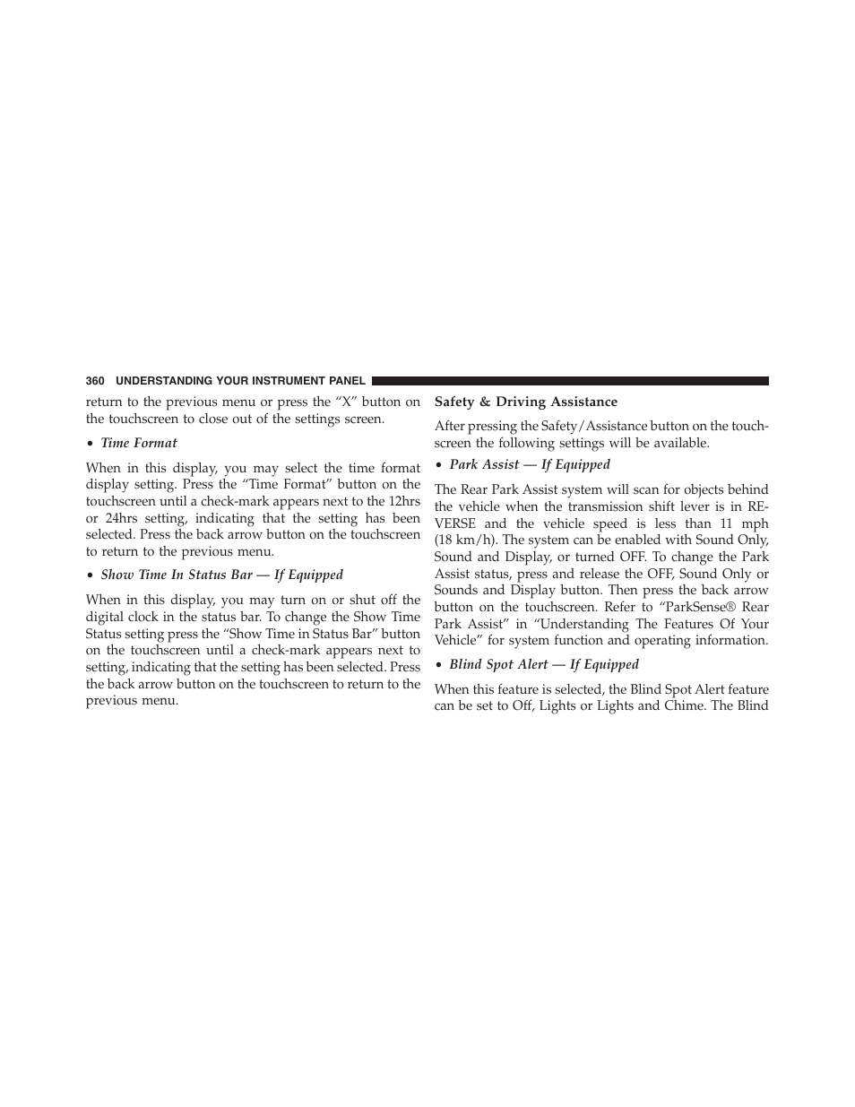 Safety & driving assistance | Dodge 2015 Dart - Owner Manual User Manual | Page 362 / 675