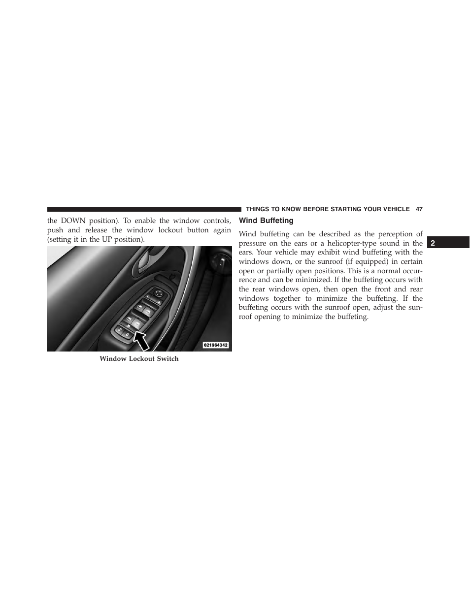 Wind buffeting | Dodge 2015 Dart - Owner Manual User Manual | Page 49 / 675