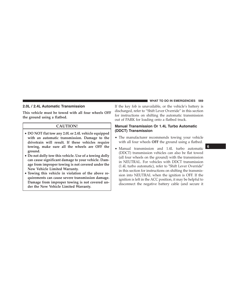 0l / 2.4l automatic transmission, Manual transmission or 1.4l turbo automatic, Ddct) transmission | Dodge 2015 Dart - Owner Manual User Manual | Page 571 / 675