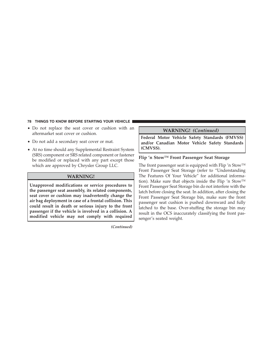 Flip 'n stow™ front passenger seat storage | Dodge 2015 Dart - Owner Manual User Manual | Page 80 / 675