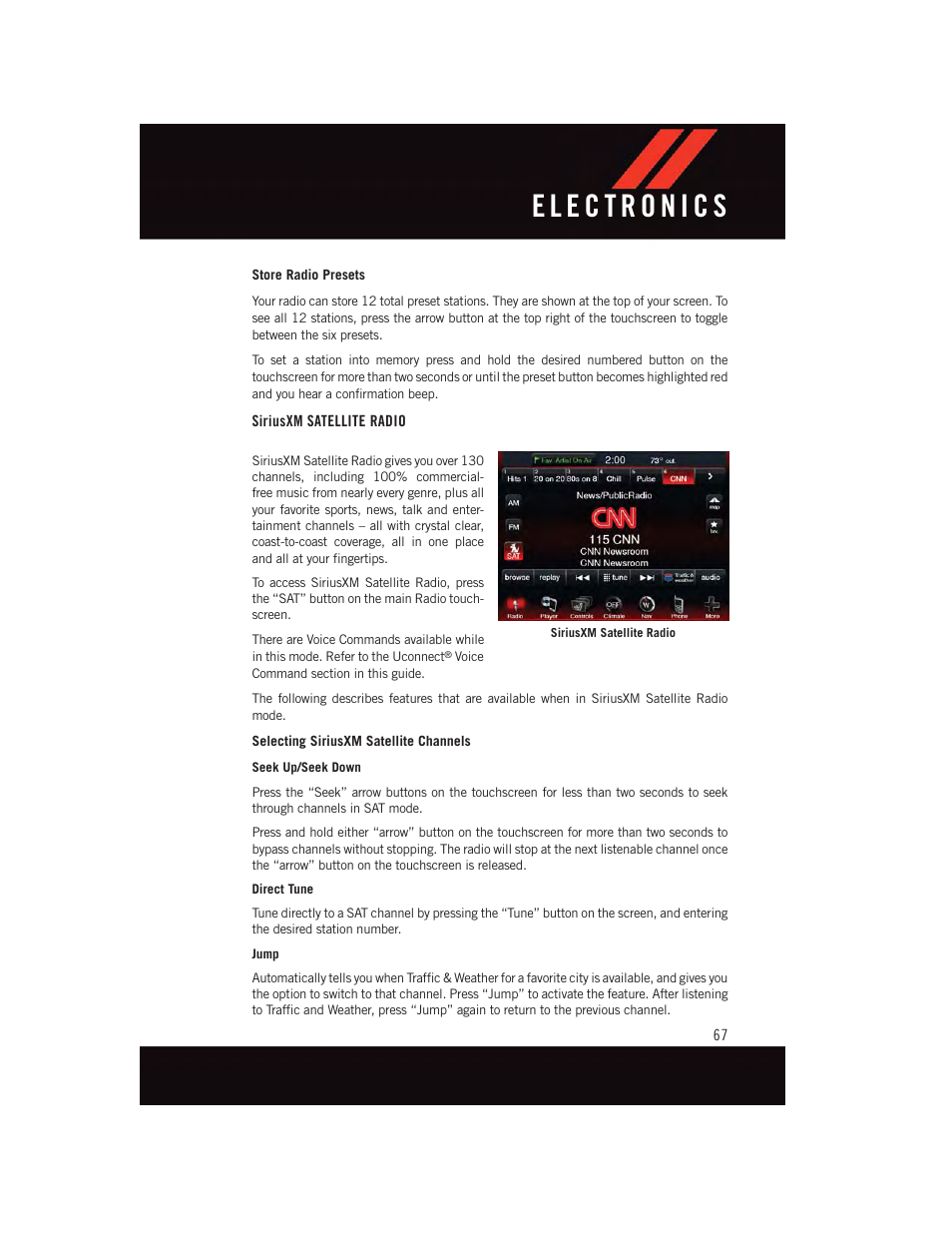 Siriusxm satellite radio | Dodge 2015 Dart - User Guide User Manual | Page 69 / 164