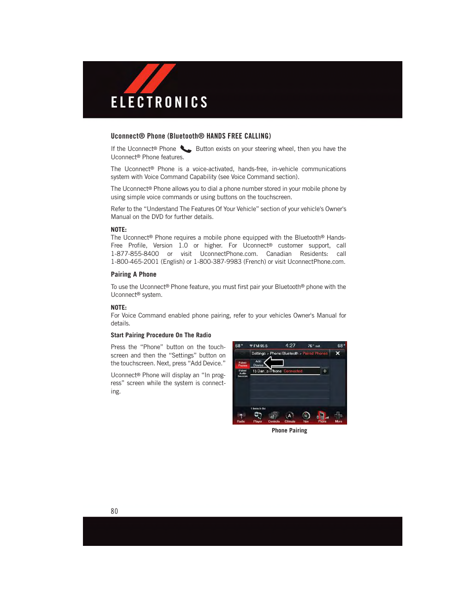 Uconnect® phone (bluetooth® hands free calling) | Dodge 2015 Dart - User Guide User Manual | Page 82 / 164