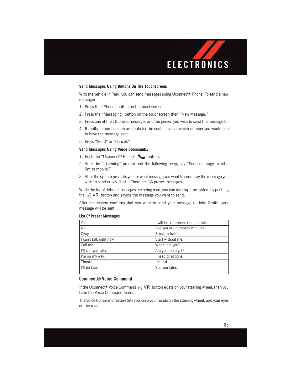 Uconnect® voice command | Dodge 2015 Dart - User Guide User Manual | Page 87 / 164