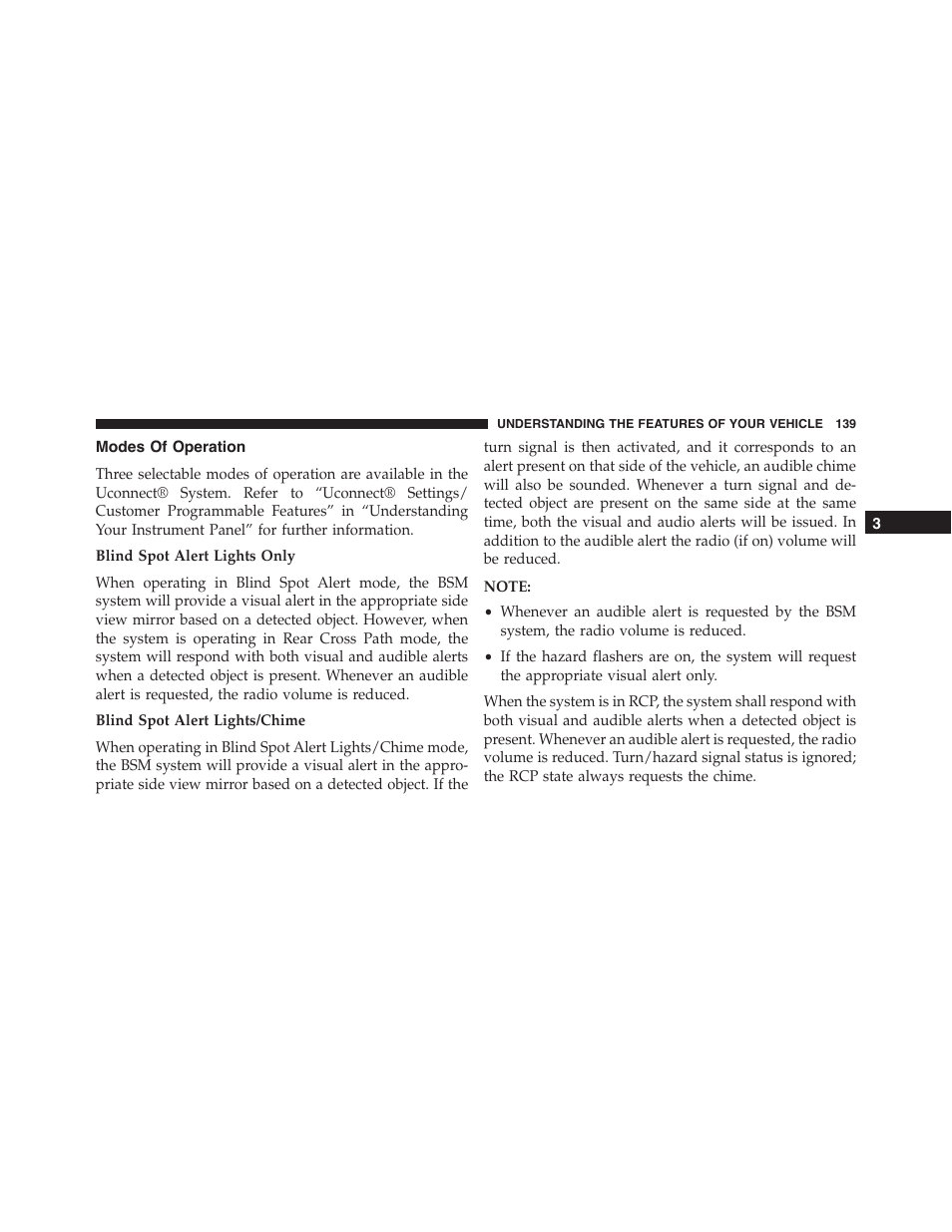 Modes of operation | Dodge 2015 Durango - Owner Manual User Manual | Page 141 / 689