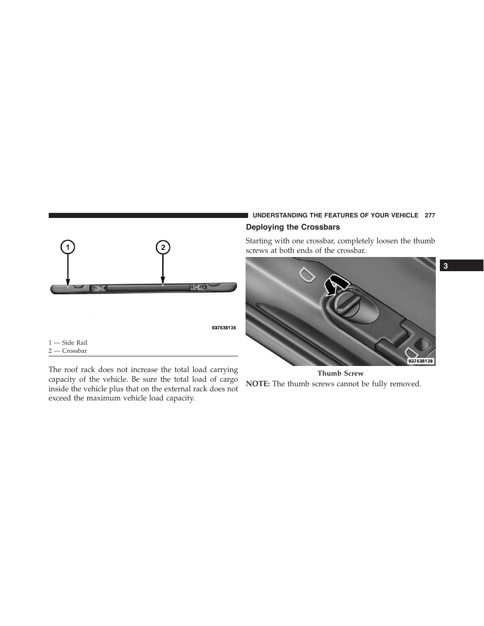 Deploying the crossbars | Dodge 2015 Durango - Owner Manual User Manual | Page 279 / 689