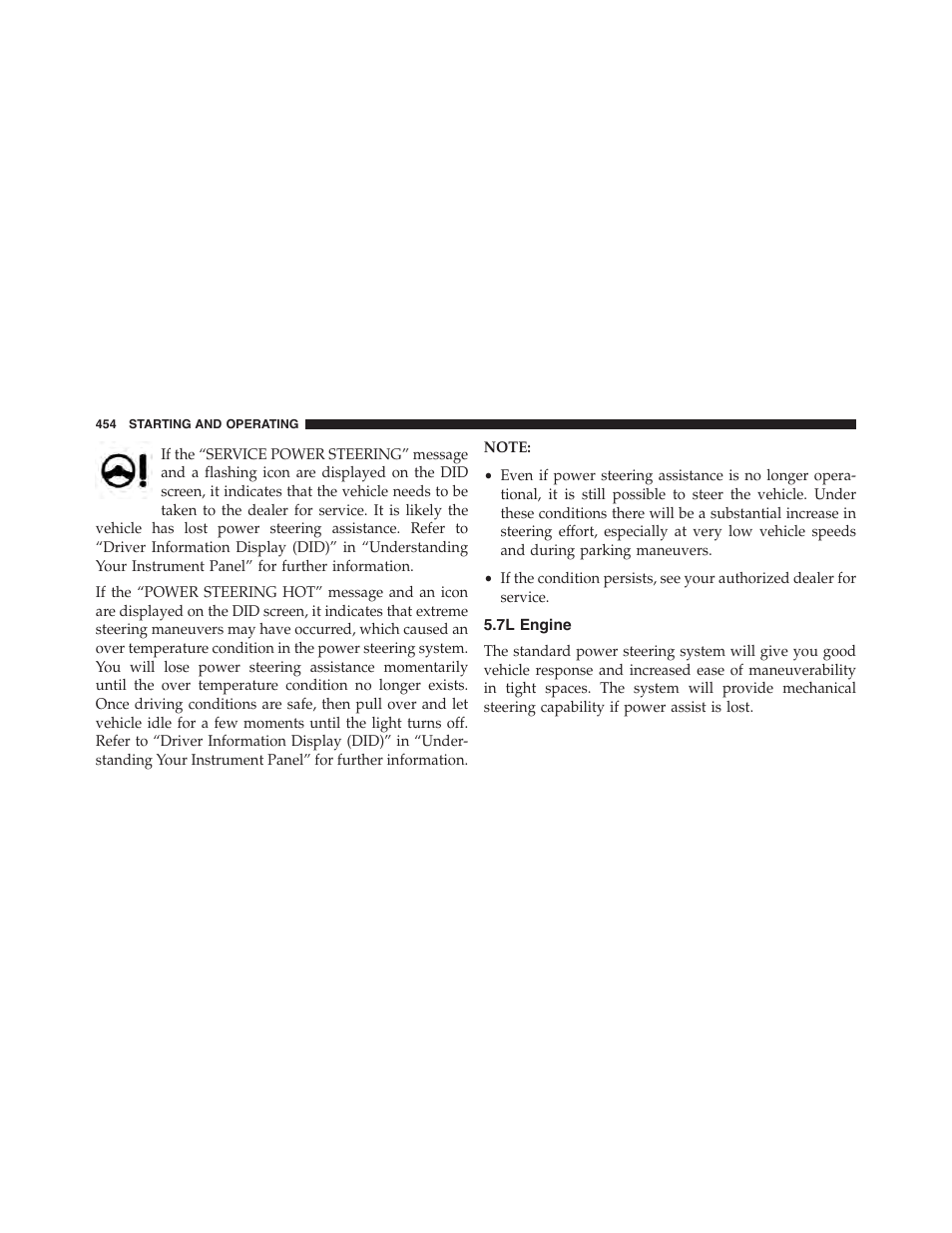 7l engine | Dodge 2015 Durango - Owner Manual User Manual | Page 456 / 689