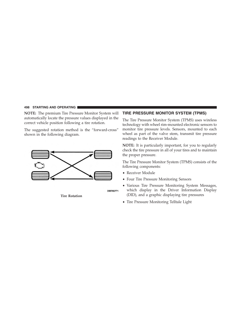 Tire pressure monitor system (tpms) | Dodge 2015 Durango - Owner Manual User Manual | Page 500 / 689